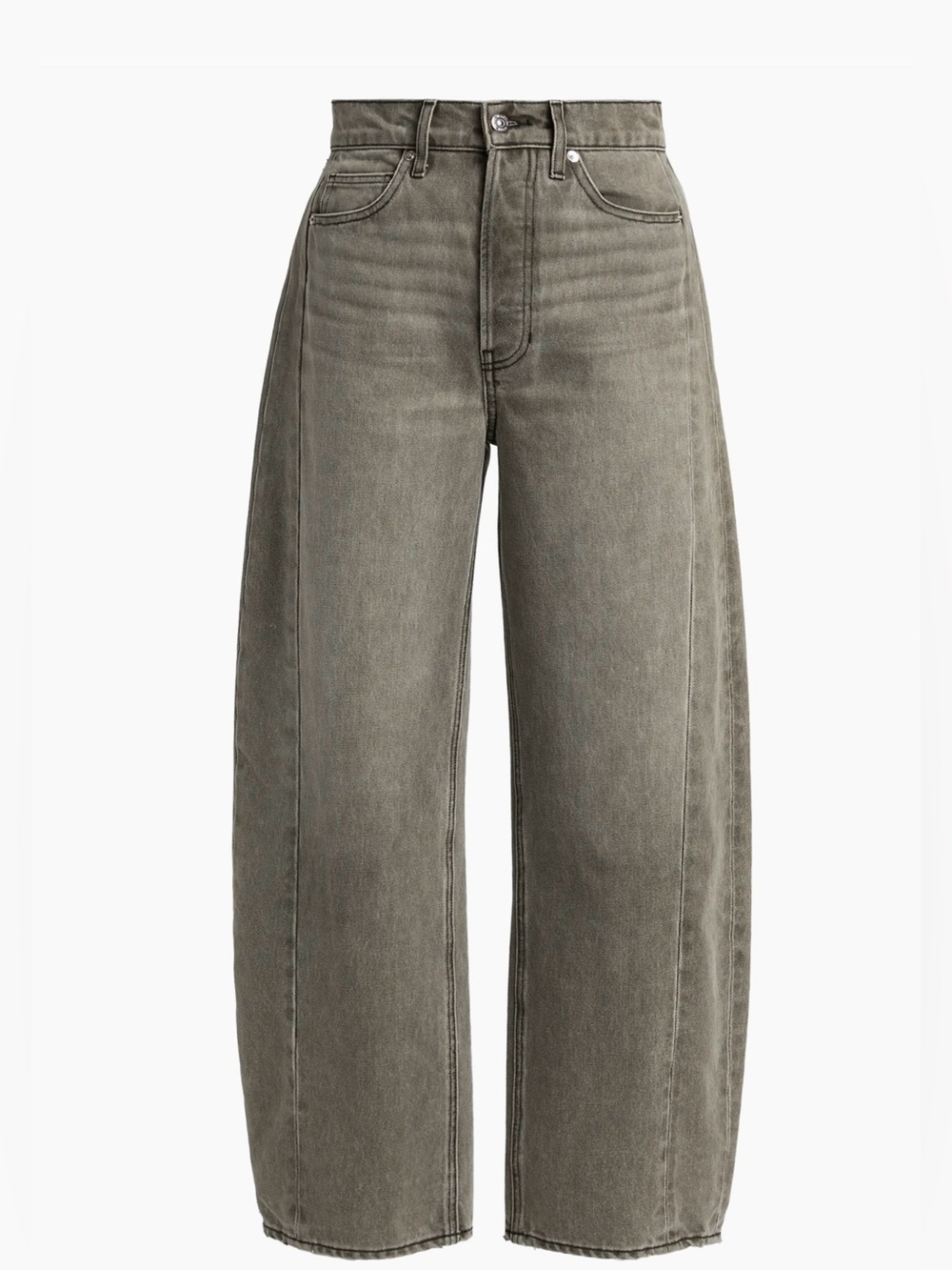 NWT Veronica Beard Ryder Ankle Barrel Leg Jeans 31 Volcanic Dust Gray Denim $328